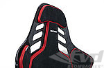 RECARO PODIUM CF, cushion pads Black Alcantara/Red Leather - Size M( FIA and European TUV) Driversid