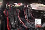 RECARO PODIUM CF, cushion pads Black Alcantara/Red Leather - Size L ( FIA and European TUV), Drivers