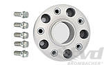 Wheel Spacer Cayenne - 50 mm - Hub Centric - Anodized with Bolts - Silver - Sold Individually