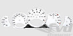 FVD Brombacher Instrument Face Set 997.2 GTS - White - Manual - MPH - 200 MPH - With Logo