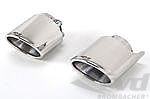 Exhaust Tip Set 991.2 - Brombacher Edition - Polished Stainless - Oval 4.3" - For PSE