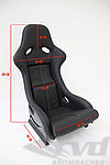 RS Replica Seat Set 964 / 993 - Leather - Black / Gray Inserts -  Includes Adapters + Sliders