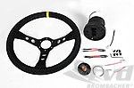 GT2 Steering Wheel Kit - Black Suede - Yellow Indicator - ø 350 mm - For Models With AB
