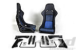 Jeu sièges copie RS 964/993 cuir noir/assise et dosseret cuir bleu avec consoles et glissières