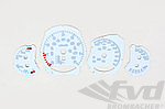 Zifferblattsatz Weiß 991.2 Turbo, PDK, MPH, Fahrenheit, mit Logo