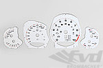 Instrument Face Set 991.1 GT3 RS - White - PDK - MPH - With Orange Tick Marks - with Logo