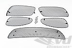 Jeu grilles pour bouclier AV 718/ 982 Boxster/ Cayman - Complete - Noir