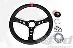 GT Race Steering Wheel - Black Leather - Red Indicator & Stiching - ø 350 mm - Without Hub