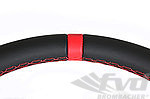 GT Race Steering Wheel - Black Leather - Red Indicator & Stiching - ø 350 mm - Without Hub