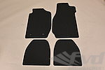 Floor Mat Set 911 / 930 - Jakarta - Black Leather Edging - Black Stitching - Includes Fasteners