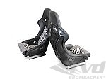 RS Replica Sport Seat Set 911 / 964 / 993 - Leather - Black / Pascha Inserts - Adapters + Sliders