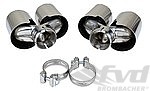 Jeu double-sorties échappt. 997.1/2 S 3.8 (2x89 mm) Ø int. 58,5 mm inox poli