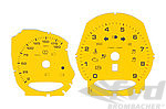 Instrument Face Set 981 Boxster Spyder - Racing Yellow - Manual - MPH - 190 MPH - With Logo