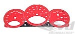 FVD Brombacher Instrument Face Set 997.2 GT3 / RS - Guards Red - Manual - MPH - OE Orange Marks