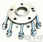 Wheel Spacer Cayenne  - 15 mm - Hub Centric - Anodized with Bolts - Silver - Sold Individually